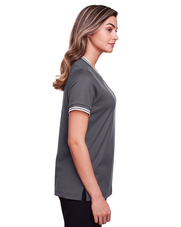 Devon & Jones DG20CW - CrownLux Performance® Ladies Plaited Tipped V-Neck Top