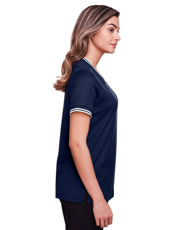 Devon & Jones DG20CW - CrownLux Performance® Ladies Plaited Tipped V-Neck Top