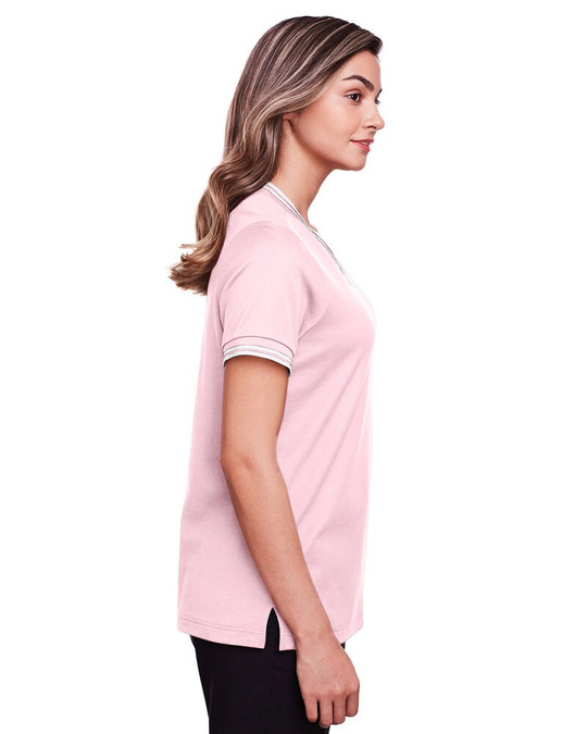 Devon & Jones DG20CW - CrownLux Performance® Ladies Plaited Tipped V-Neck Top
