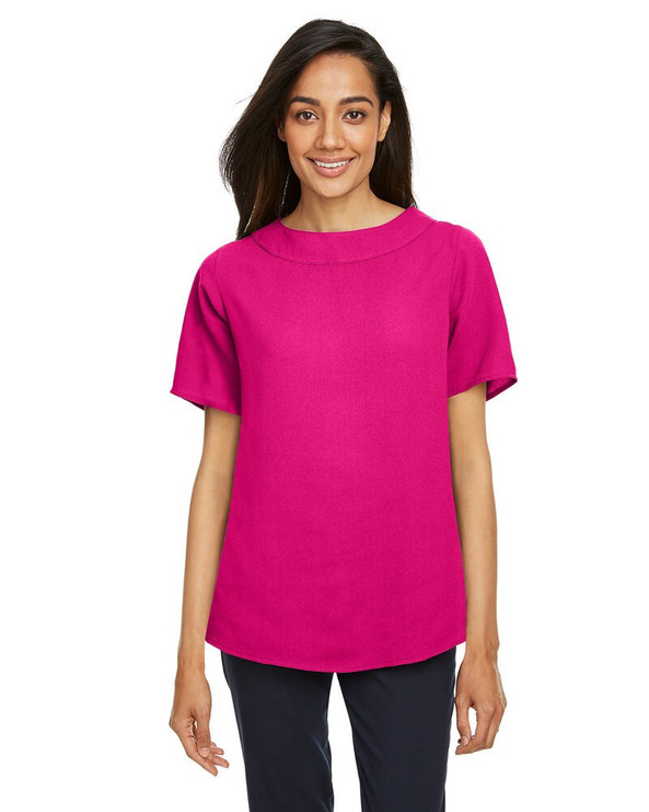 Devon & Jones DP613W - Blusa de cuello barco para mujer Perfect Fit