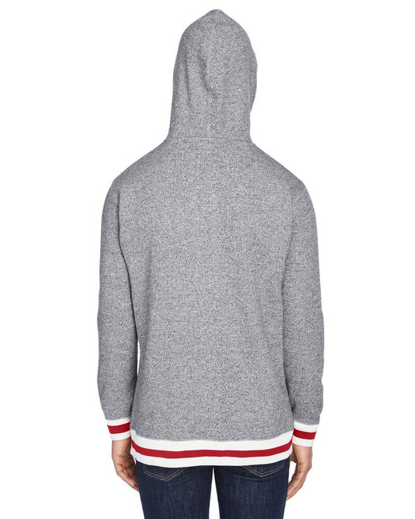 J. America JA8701 - Adult Peppered Fleece Lapover Hooded Sweatshirt