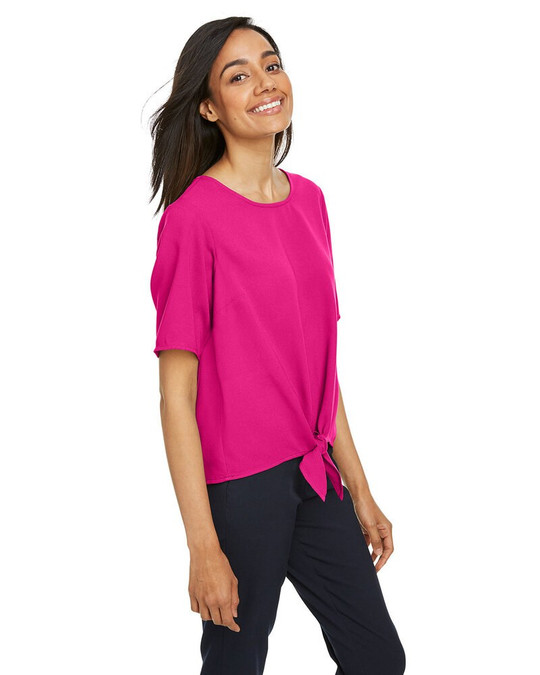 Devon & Jones DP617W - Blusa Perfect Fit Tie-Front