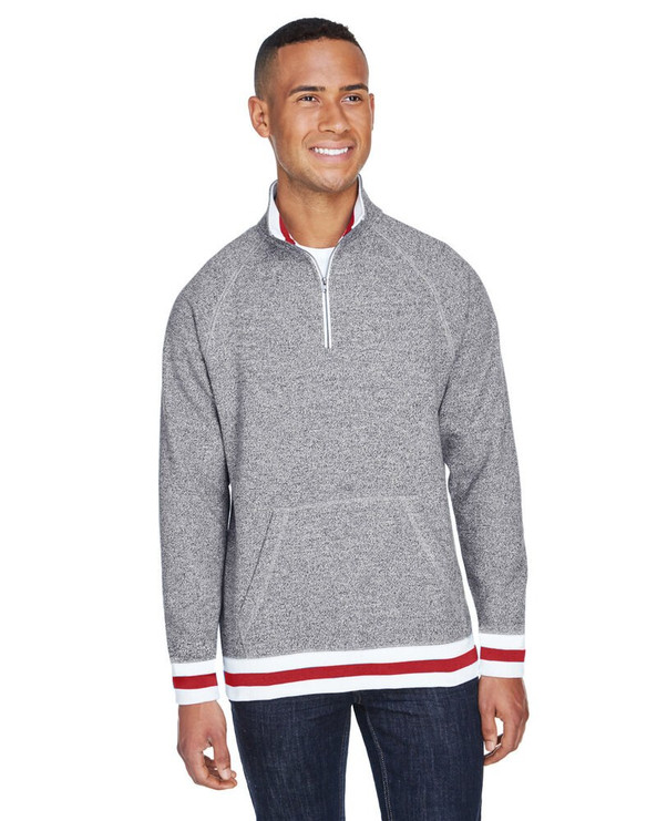 J. America JA8703 - Adult Peppered Fleece Quarter-Zip