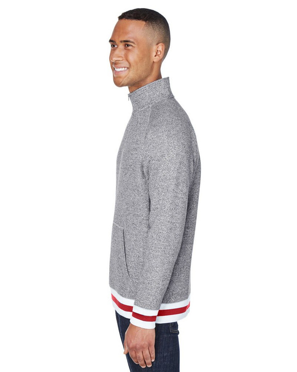 J. America JA8703 - Adult Peppered Fleece Quarter-Zip