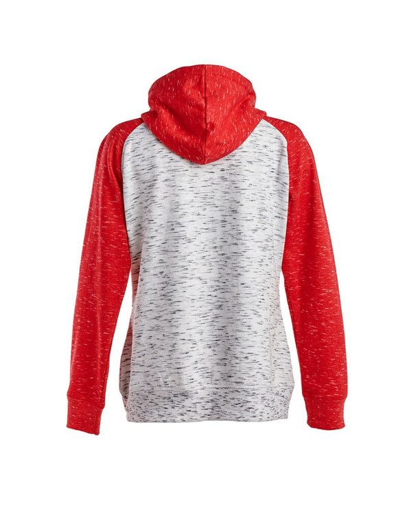 J. America JA8679 - Ladies Mélange Fleece Two-Tone Full-Zip Hooded Sweatshirt