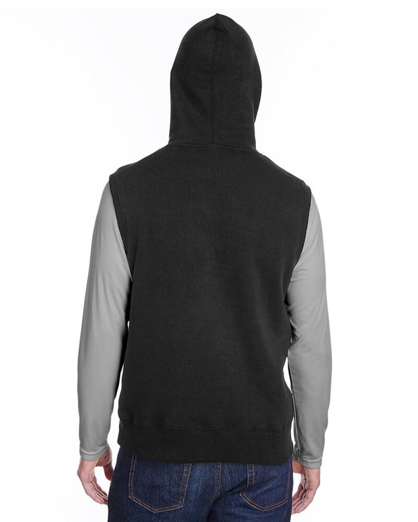 J. America JA8877 - Adult Triblend Fleece Sleeveless Hooded Sweatshirt