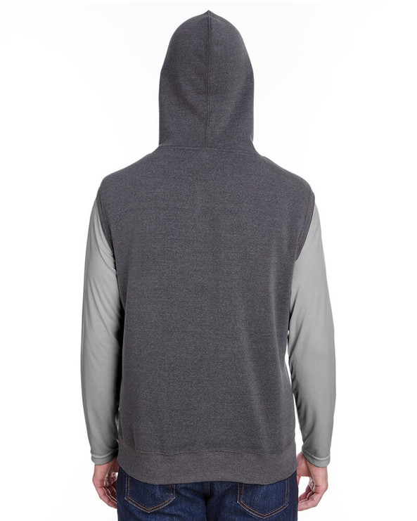 J. America JA8877 - Sudadera sin mangas con capucha Triblend Fleece para adultos