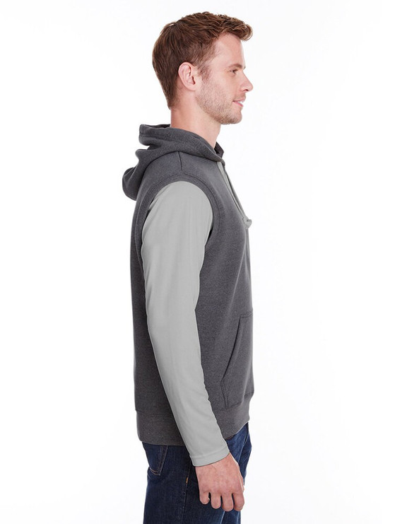 J. America JA8877 - Sudadera sin mangas con capucha Triblend Fleece para adultos