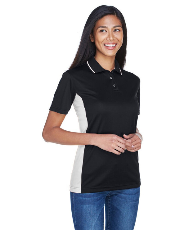 UltraClub 8406L - Polo de mujer Cool & Dry Sport Two-Tone