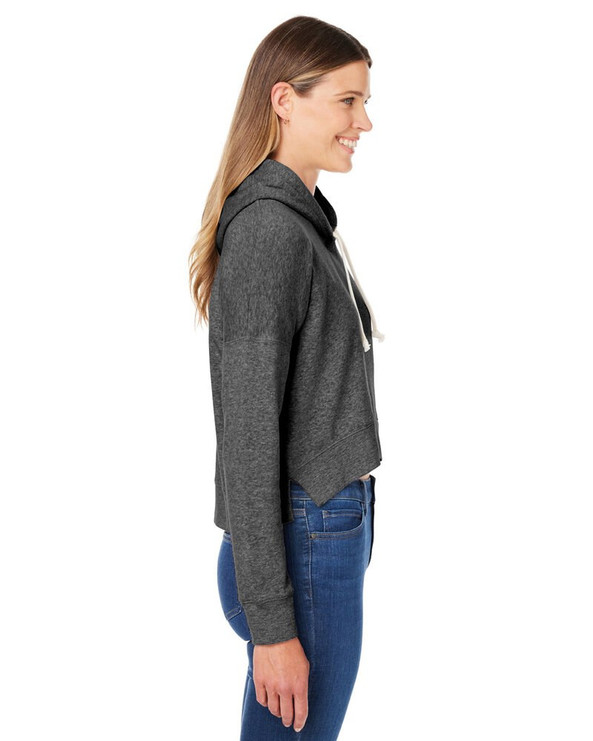 J. America 8853JA - Ladies Triblend Cropped Hooded Sweatshirt