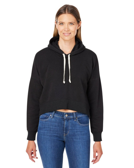 J. America 8853JA - Sudadera Triblend Cropped Hooded de mujer
