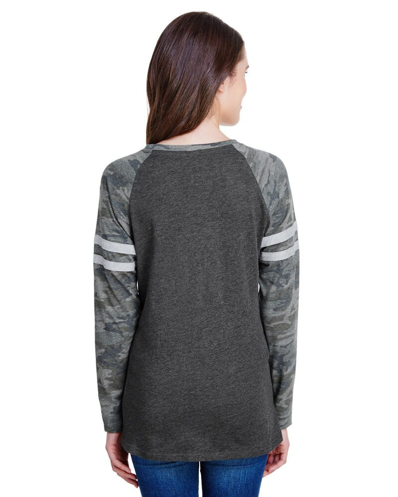 LAT 3534 - Ladies Gameday Mash-Up Long Sleeve Fine Jersey T-Shirt