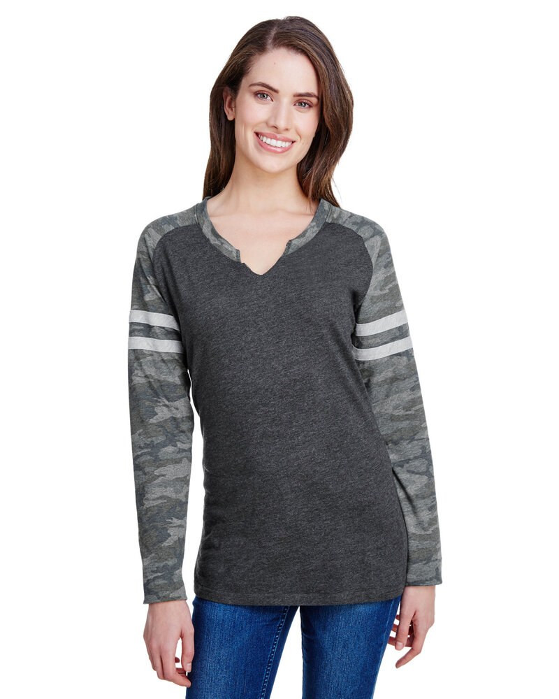 LAT 3534 - Ladies Gameday Mash-Up Long Sleeve Fine Jersey T-Shirt