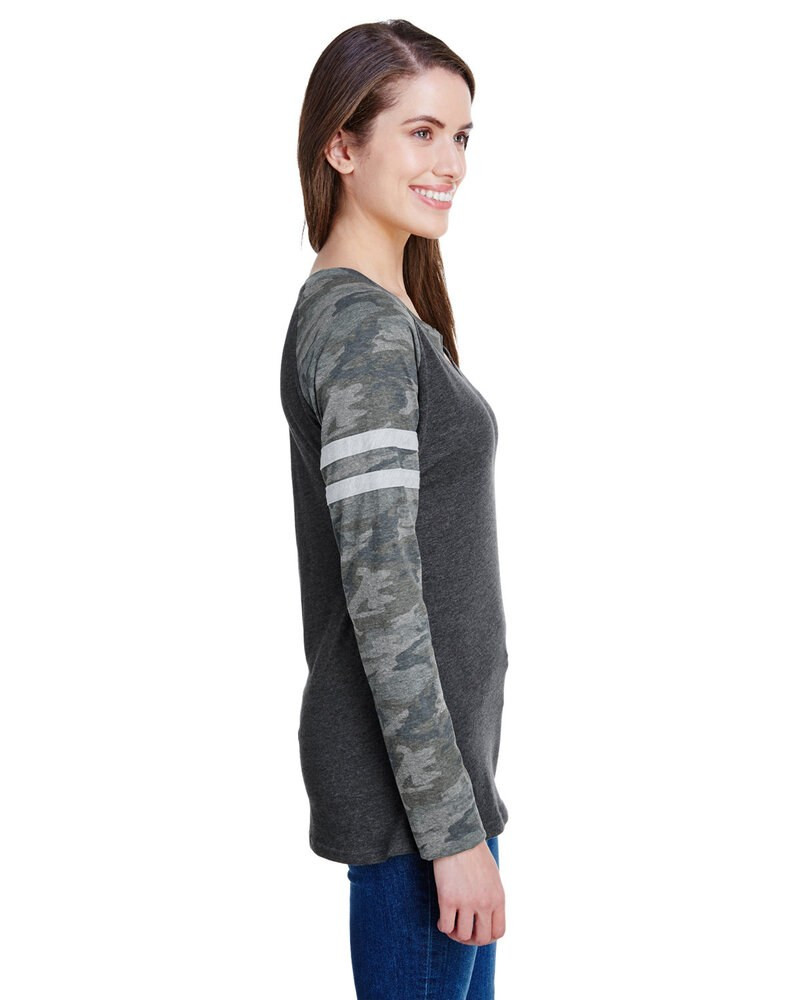 LAT 3534 - Ladies Gameday Mash-Up Long Sleeve Fine Jersey T-Shirt