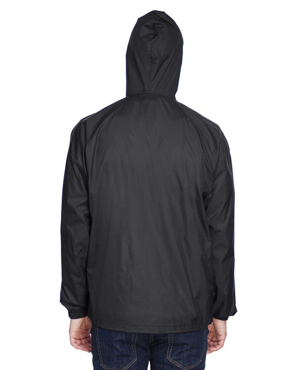 UltraClub 8925 - Adult Quarter-Zip Hooded Pullover Pack-Away Jacket
