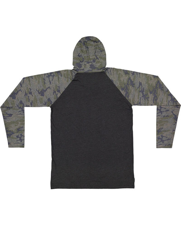 LAT 6917 - Camiseta de manga larga de punto fino con capucha y raglán para hombre