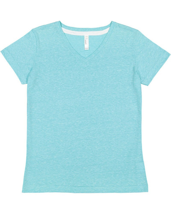 LAT 3591 - Ladies V-Neck Harborside Melange Jersey T-Shirt