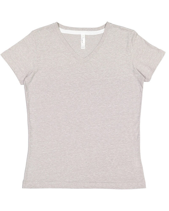 LAT 3591 - Ladies V-Neck Harborside Melange Jersey T-Shirt