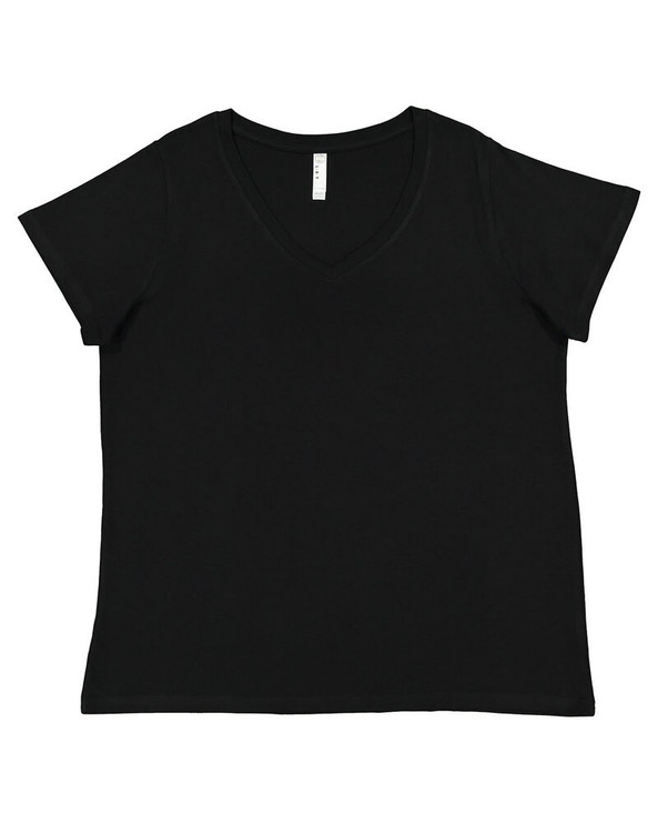 LAT 3817 - Ladies Curvy V-Neck Fine Jersey T-Shirt