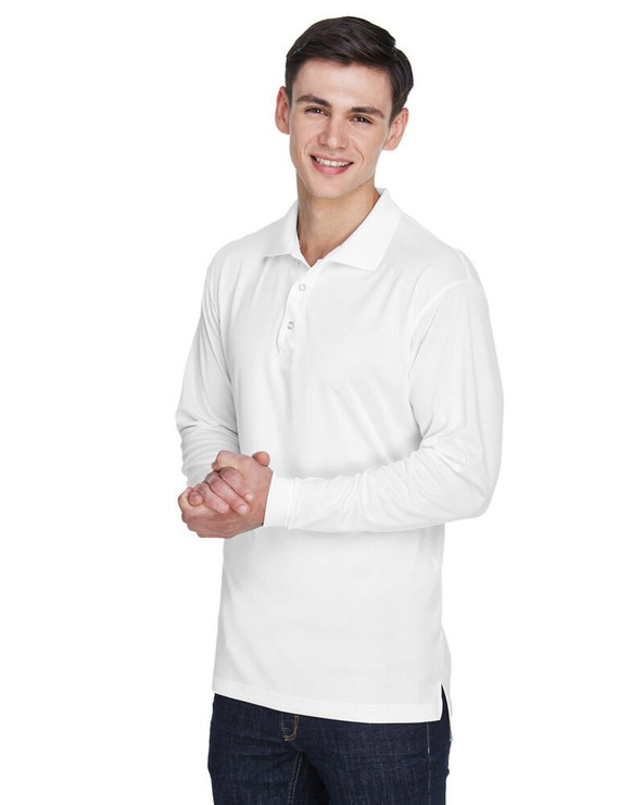 UltraClub 8405LS - Polo adulto de manga larga Cool & Dry Sport