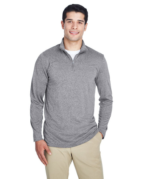 UltraClub 8618 - Men's Cool & Dry Heathered Performance Quarter-Zip