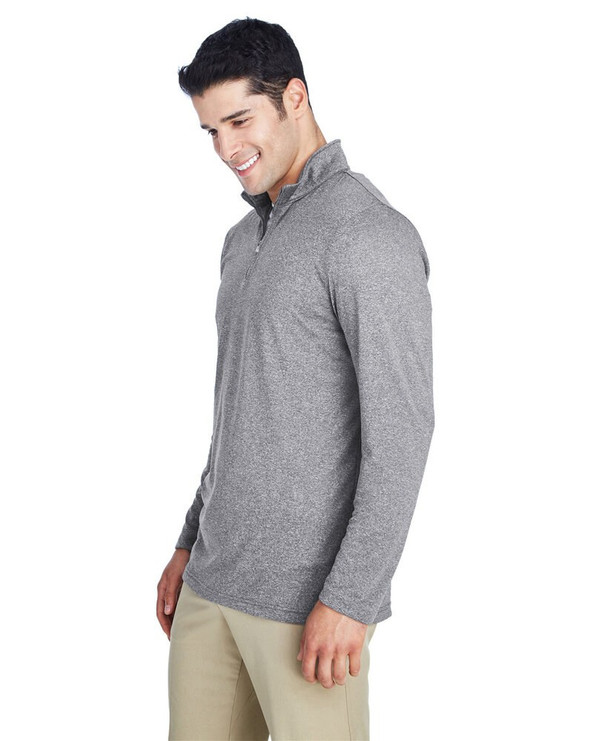 UltraClub 8618 - Men's Cool & Dry Heathered Performance Quarter-Zip