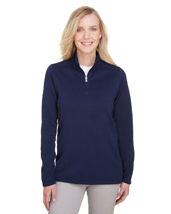 UltraClub UC792W - Ladies Coastal Pique Fleece Quarter-Zip