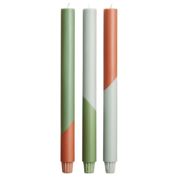 Originalhome 126425 - Set di 3 candele con design a colori diagonali Eden