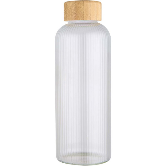 Bouteille en verre borosilicate Mirage simple paroi de 650 ml avec couvercle en bambou - EgotierPro 100930