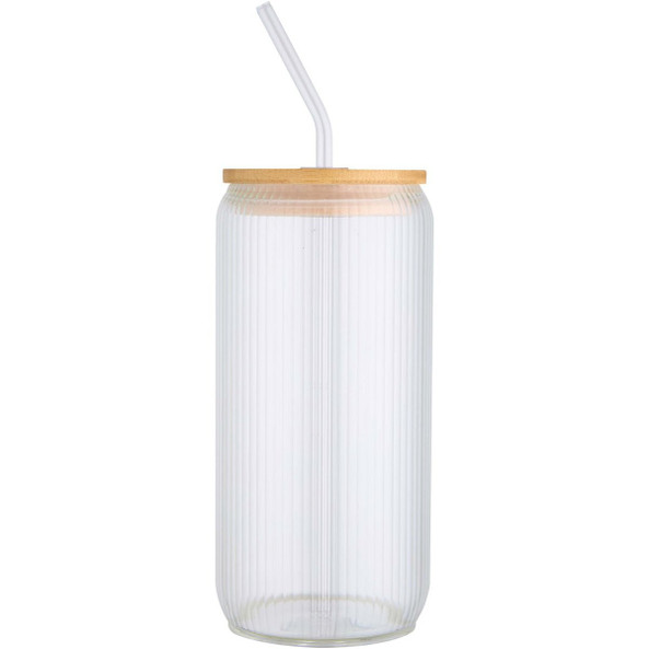 Mirage 500 ml single-walled borosilicate glass jar with bamboo lid - EgotierPro 100931