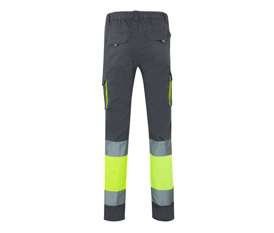 VELILLA V13002 - TWO-TONE HIGH VISIBILITY MULTI-POCKET STRETCH TROUSERS