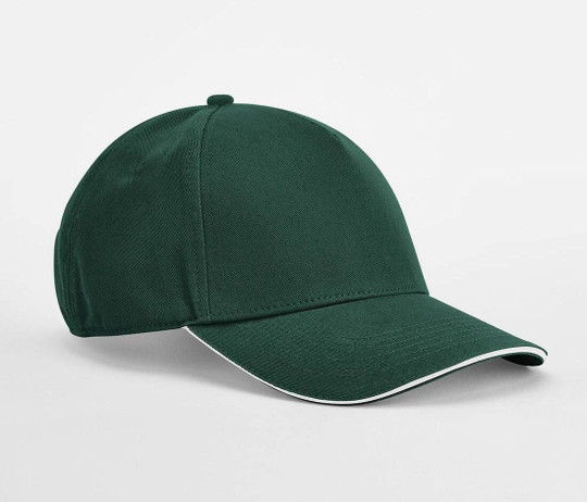 BEECHFIELD BF825C - EARTHAWARE® KLASYCZNA CZAPKA Z 5 PANELEM Z ORGANICZNEJ BAWEŁNY - DASZEK SANDWICH