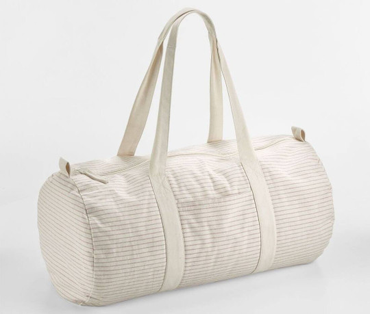 WESTFORD MILL WM258 - STRIPED ORGANIC COTTON BARREL BAG