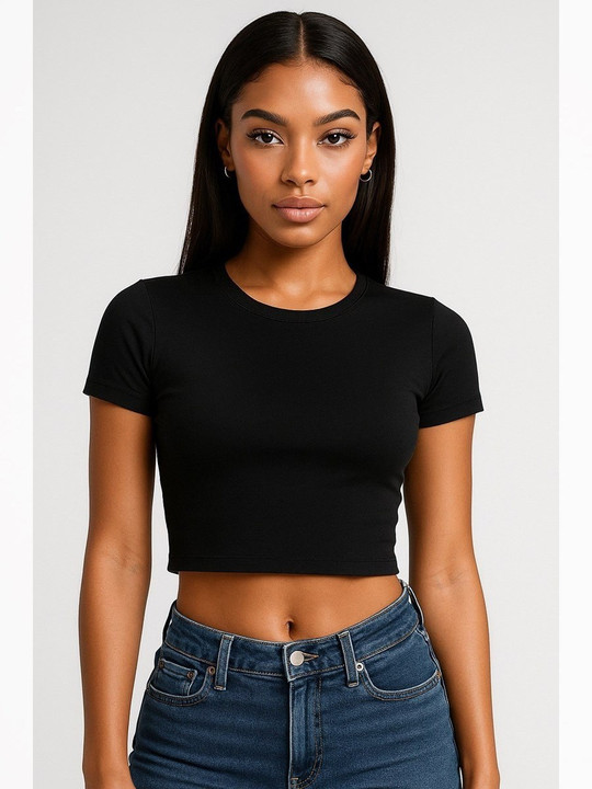 Casual Classics CRBT600L - Casual Combed 220 Ladies Cropped Baby T