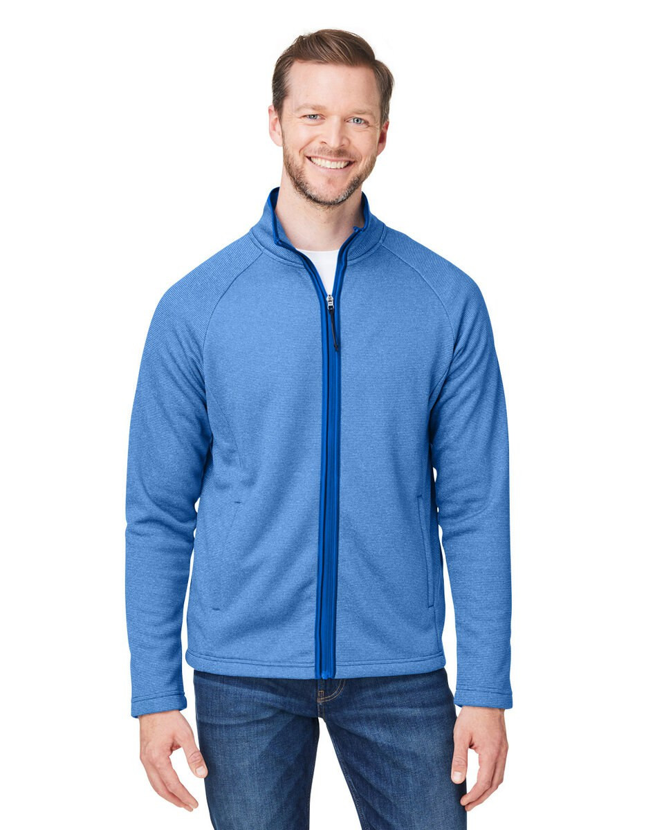 CORE365 CE72 - Hommes Venture Heathered Stripe Full-Zip