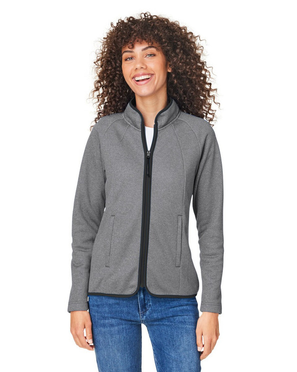 Core365 CE72W - Ladies Venture Heathered Stripe Full-Zip