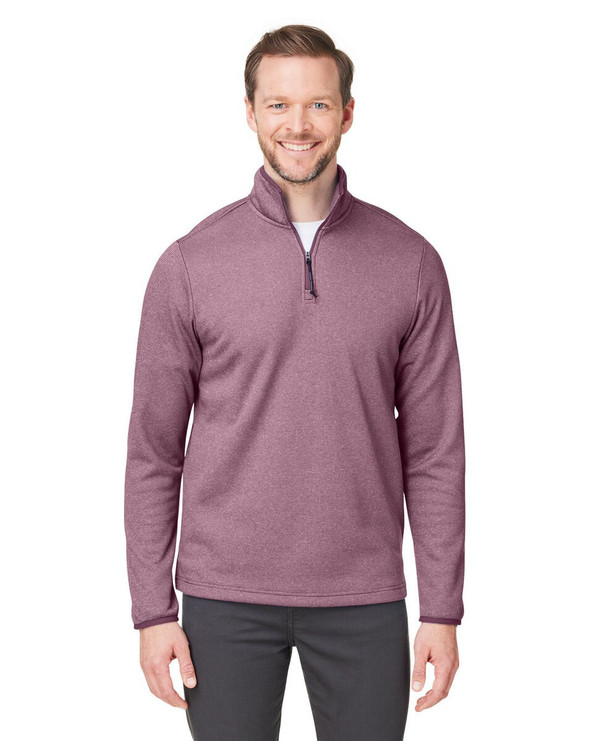 Core365 CE73 - Men's Venture Heathered Stripe Quarter-Zip