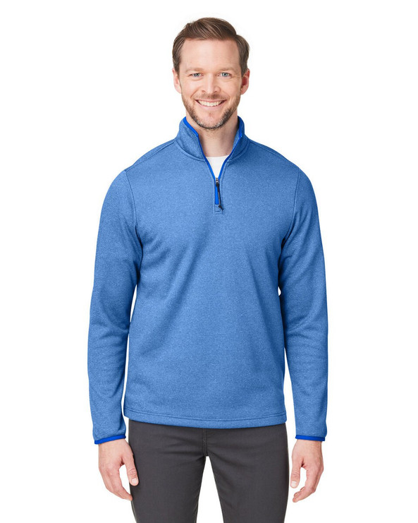 Core365 CE73 - Men's Venture Heathered Stripe Quarter-Zip