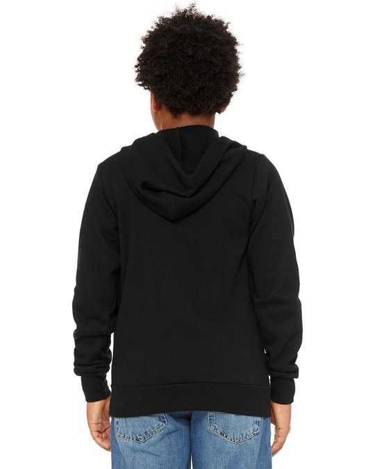 Bella+Canvas 3739Y - Sweatshirt à capuche avec fermeture éclair en polaire éponge pour les jeunes