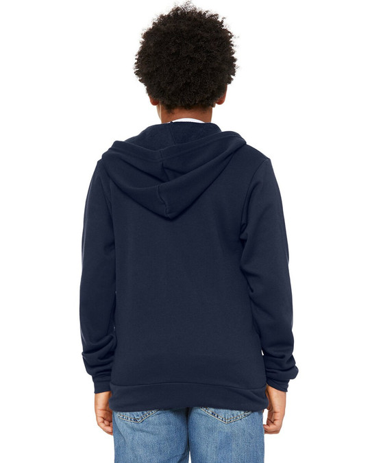 Bella+Canvas 3739Y - Sweatshirt à capuche avec fermeture éclair en polaire éponge pour les jeunes
