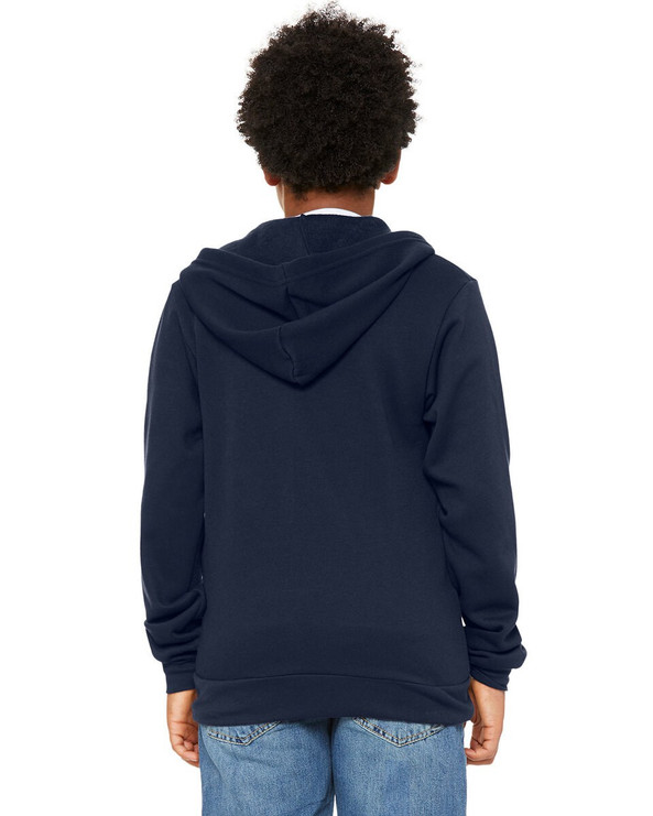 Bella+Canvas 3739Y - Youth Sponge Fleece Full-Zip Hooded Sweatshirt