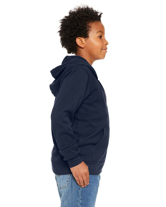 Bella+Canvas 3739Y - Sweatshirt à capuche avec fermeture éclair en polaire éponge pour les jeunes