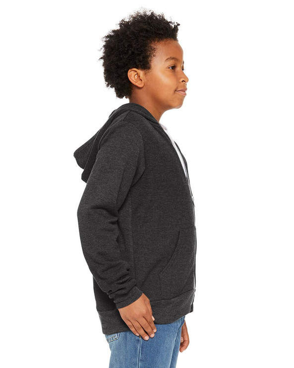 Bella+Canvas 3739Y - Youth Sponge Fleece Full-Zip Hooded Sweatshirt