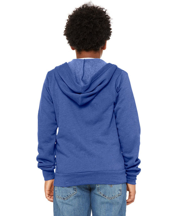 Bella+Canvas 3739Y - Youth Sponge Fleece Full-Zip Hooded Sweatshirt