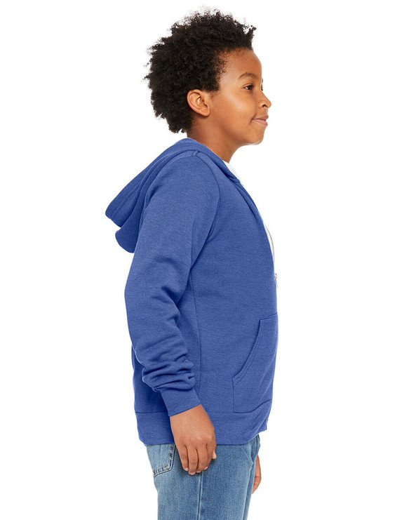 Bella+Canvas 3739Y - Youth Sponge Fleece Full-Zip Hooded Sweatshirt