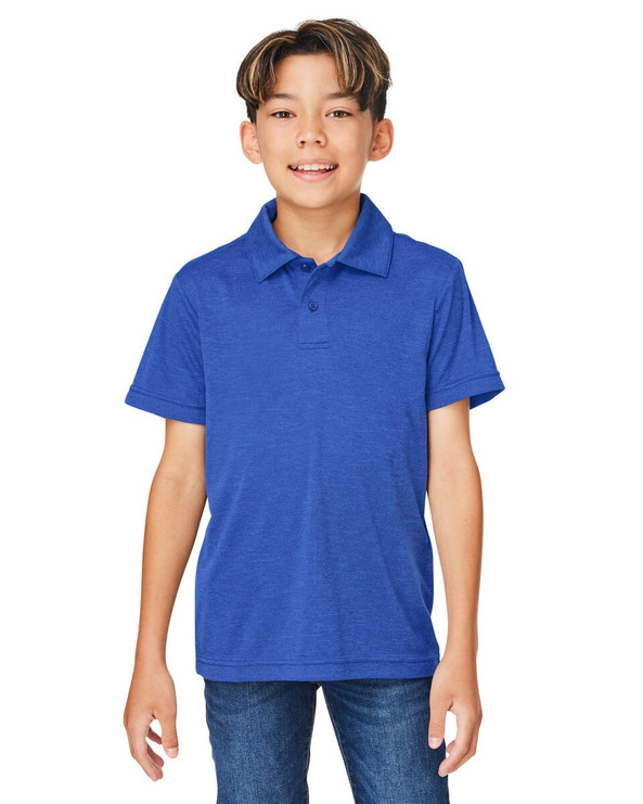 Team 365 TT51HY - Youth Zone Sonic Heather Performance Polo