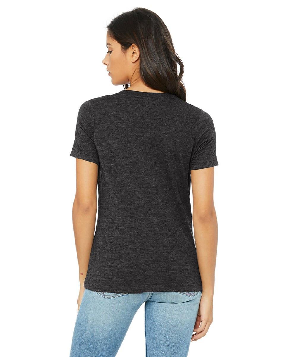 Bella+Canvas 6405CVC - T-shirt à col en V en jersey CVC et chaume relaxant pour dames