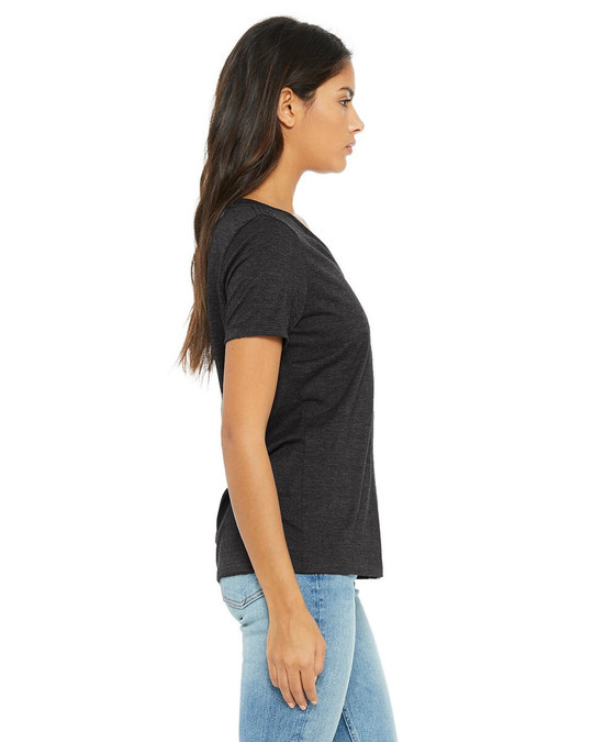Bella+Canvas 6405CVC - T-shirt à col en V en jersey CVC et chaume relaxant pour dames