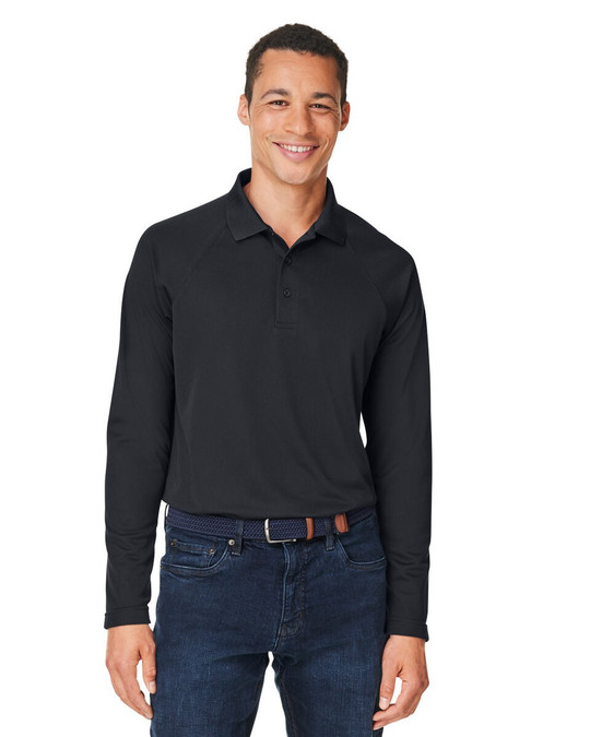 Harriton M208L - Polo à manches longues Charge Snag and Soil Protect pour hommes