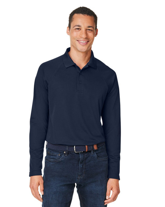 Harriton M208L - Polo à manches longues Charge Snag and Soil Protect pour hommes